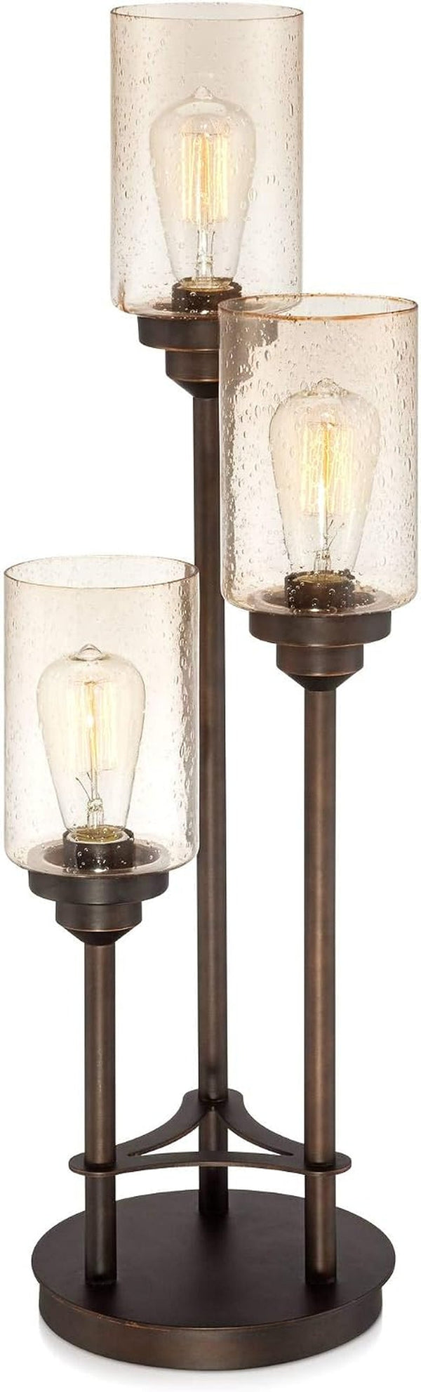 Libby 30" Large Table Lamp Edison Bulb LED Bronze Seeded Metal Glass6