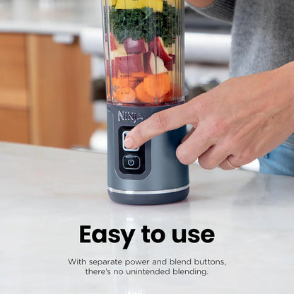 Ninja BC151NV Blast Portable Blender, Cordless, 18Oz. Vessel, Personal Blender-For Shakes & Smoothies, BPA Free, Leakproof-Lid & Sip Spout, USB-C Rechargeable, Dishwasher Safe Parts, Denim Blue | USB-C Rechargeable, Cordless Blending Anywhere. Blastblade Crushes Ice & Frozen Fruit. Leakproof Sip Lid, Dishwasher Safe.4