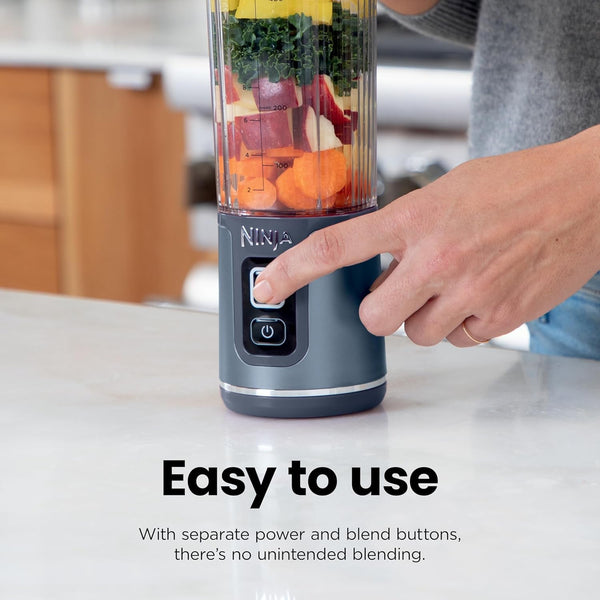 Ninja BC151NV Blast Portable Blender, Cordless, 18Oz. Vessel, Personal Blender-For Shakes & Smoothies, BPA Free, Leakproof-Lid & Sip Spout, USB-C Rechargeable, Dishwasher Safe Parts, Denim Blue | USB-C Rechargeable, Cordless Blending Anywhere. Blastblade Crushes Ice & Frozen Fruit. Leakproof Sip Lid, Dishwasher Safe.4