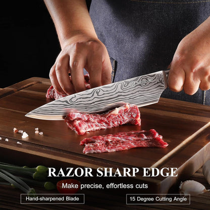 Kitchen Knife Set 5 Piece Chef Knife Set Professional High Carbon Stainless Steel, Sharp Kitchen Knives with Wooden Handle2