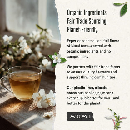 Numi Organic Jasmine Green Tea, 18 Green Tea Bags with Real Jasmine Flowers | Green Tea Leaves Scented with Real Jasmine Flowers7