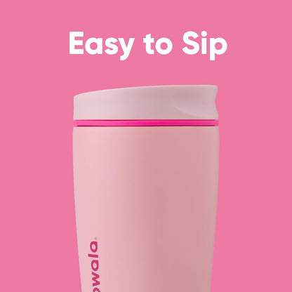 Owala Smoothsip Slider Insulated Stainless Steel Coffee Tumbler, Reusable Iced Coffee Cup, Hot Coffee Travel Mug, BPA Free 12 Oz, Pink (Pucker Up)2