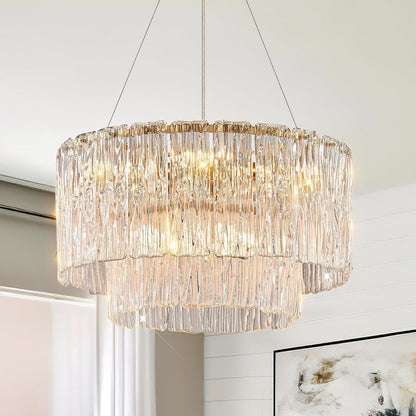 Modern 20" Crystal Glass Chandelier 7-Light Gold Chandeliers1