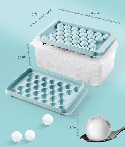Ice Cube Tray with Lid and Bin – round Ice Cube Trays for Freezer, Bpa-Free Food-Grade Ice Mold, Stackable Ice Ball Maker, Iced Bucket Kits, Circle Ice Tray for Cocktails, Whiskey, Coffee, and Drinks5