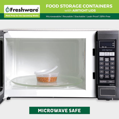 Food Storage Containers [50 Set] 8 Oz Plastic Deli Containers with Lids, Slime, Soup, Meal Prep Containers | BPA Free | Stackable | Leakproof | Microwave/Dishwasher/Freezer Safe5