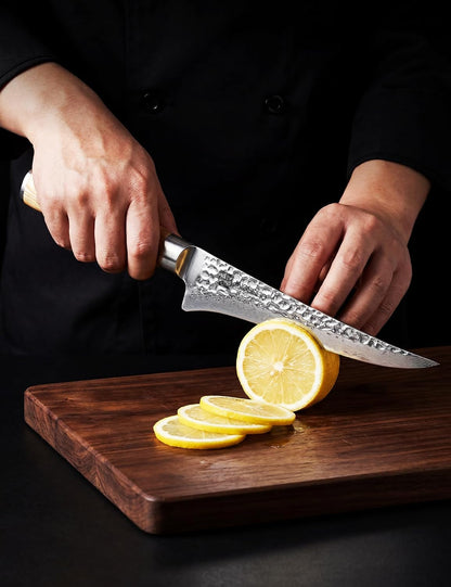 Fillet Knife for Fish and Meat, VG-10 Damascus High Carbon Steel6