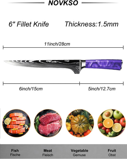 6 Inch Super Sharp Boning & Fillet Deboning Knife (Purple)2