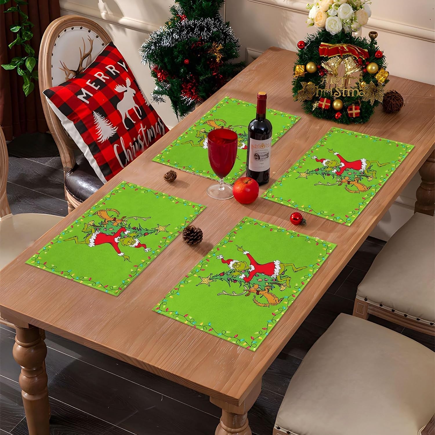 green-christmas-placemats-for-dinning-room-kitchen-table-merry-christmas-xmas-winter-holiday-party-tablemats-decoration-pack-of-4