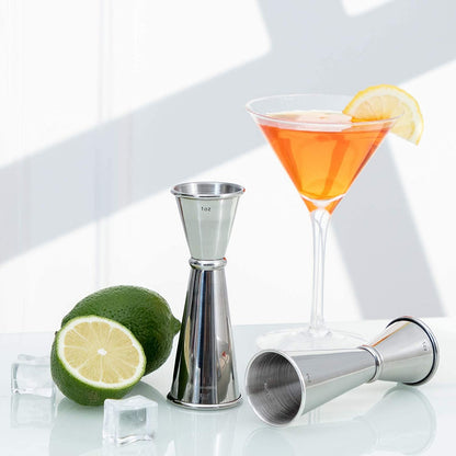 Double Cocktail Jigger for Bartending, 2 OZ & 1 OZ, Rolled Edge | Premium 304 18/8 Stainless Steel, Internal Measurements, Japanese Jigger, Ideal for Bartending5