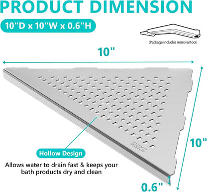 Corner Shower Shelves, 10” Recessed Tile Shower Shelf Brushed, 2 Pack7