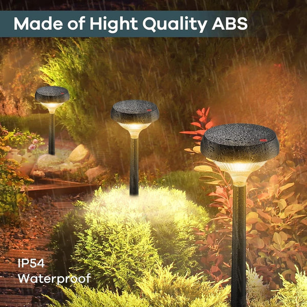Solar Lights Outdoor 8 Pack, Solar Pathway Lights Warm White6