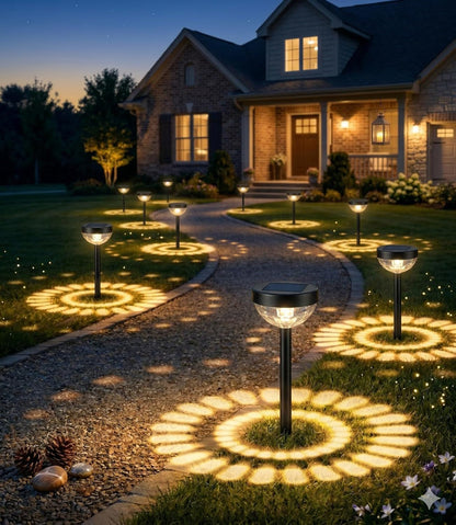 Solar Lights Outdoor, 8 Pack, Warm White, Unique Light Pattern1