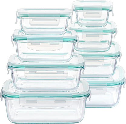 8 Pack Glass Food Storage Containers with Airtight Lids1
