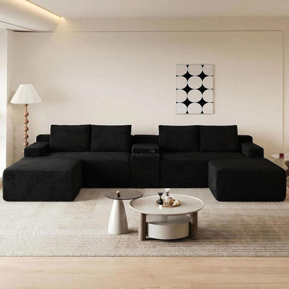 140.6" Black Boneless Cloud Sectional Couches for Living Room1