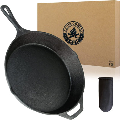 12 Inch round Large Pre-Seasoned Cast Iron Skillet1