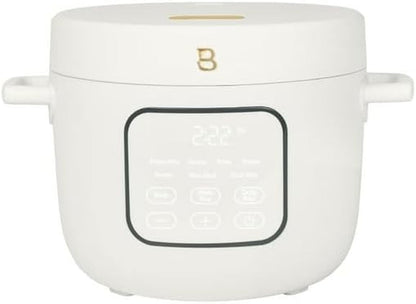 Beauty 14-Cup Cooked Electric Rice & Grain Cooker, 6-Cup Uncooked Capacity, Ceramic Nonstick Coating, Multi-Grain Cooking, Automatic Keep Warm (White Icing)1