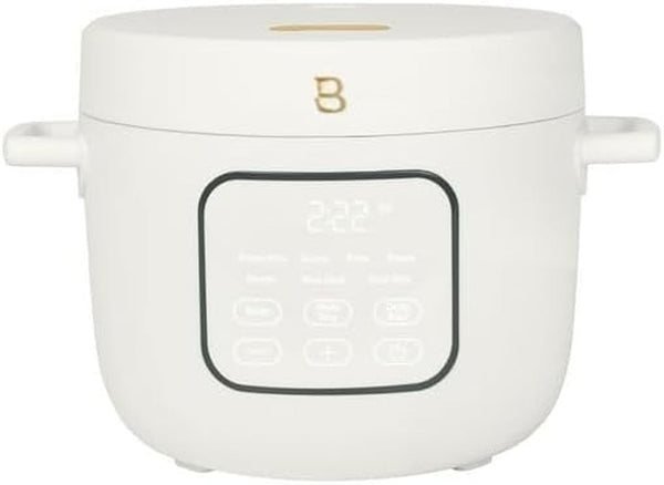 Beauty 14-Cup Cooked Electric Rice & Grain Cooker, 6-Cup Uncooked Capacity, Ceramic Nonstick Coating, Multi-Grain Cooking, Automatic Keep Warm (White Icing)1