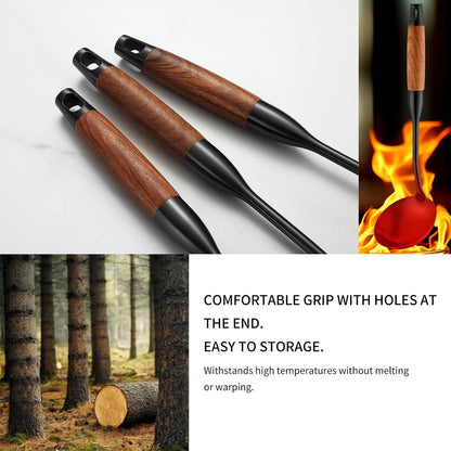 18/10 Stainless Steel Kitchen Utensils Set,6 Piece Cooking Utensils with Wood Handle,Heat Resistant Kitchen Tool Set with Spatula, Spoon, Ladle, Skimmer, Slotted Spoon, Pasta4
