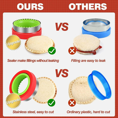 Sandwich Cutters for Kids Lunch, Breakfast Crustless Sandwich Maker | Sandwich Cutter and Sealer Variety Cookie Cutters Bread Decruster School Lunch Bento Box Accessories for Kids Children6