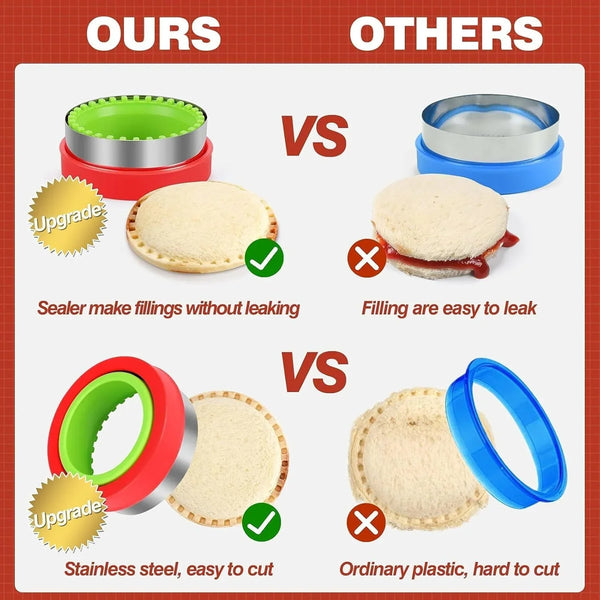 Sandwich Cutters for Kids Lunch, Breakfast Crustless Sandwich Maker | Sandwich Cutter and Sealer Variety Cookie Cutters Bread Decruster School Lunch Bento Box Accessories for Kids Children6