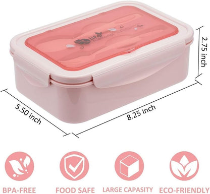 Bento Boxes for Adults - 1100 ML Bento Lunch Box for Kids Childrens with Spoon & Fork - Durable for On-The-Go Meal, Bpa-Free and Food-Safe Materials3
