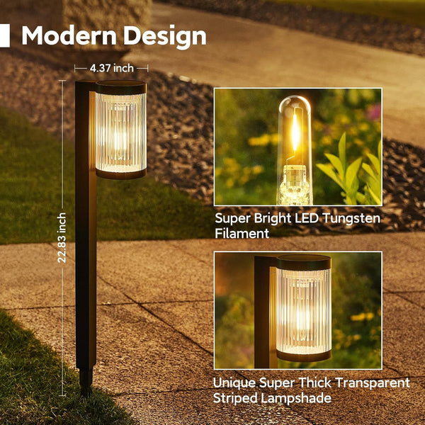Solar Pathway Lights Outdoor, 6 Pack Upgraded Outdoor Solar Lights for outside Super Bright up to 15Hrs, IP65 Waterproof Solar Garden Lights for Yard Path Sidewalk Driveway Walkway Decor5