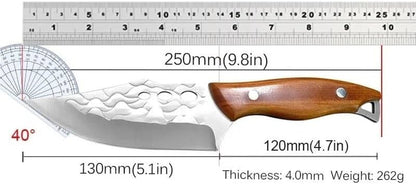 Meat Cleaver, 5.1 Inch Professional Kitchen Knives Forged Boning Fishing Knife Stainless Steel Butcher Meat Cleaver Knife Handmade Slicing with Sheath2