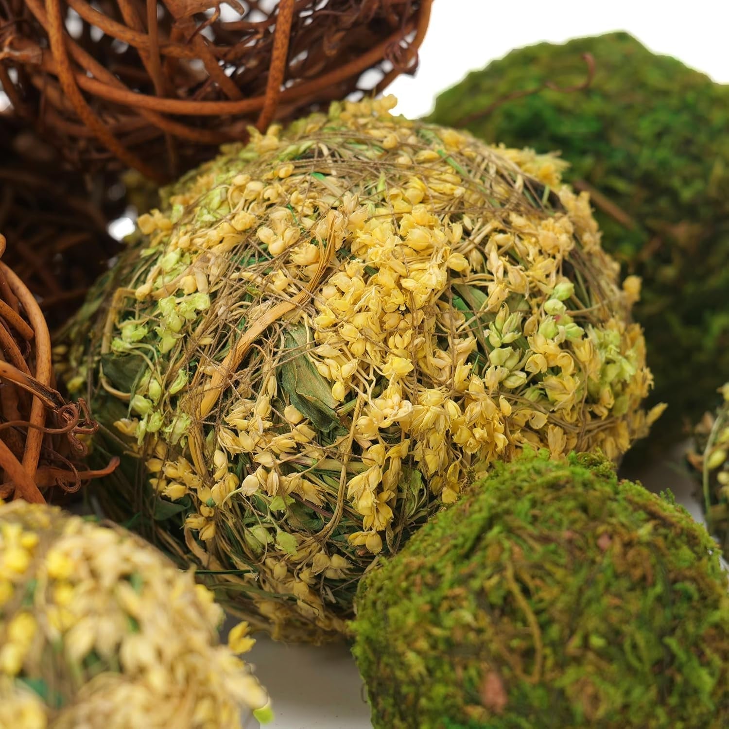 decorative-balls-for-centerpiece-bowls-18pcs-fake-moss-balls-wicker-rattan-balls-set-vase-bowl-filler-for-home-garden-wedding-party-decor-fresh-green-rustic-brown