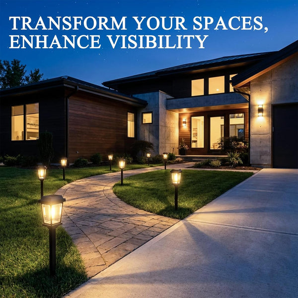 Solar Pathway Lights Outdoor 10 Pack, LED Solar Garden Lights7