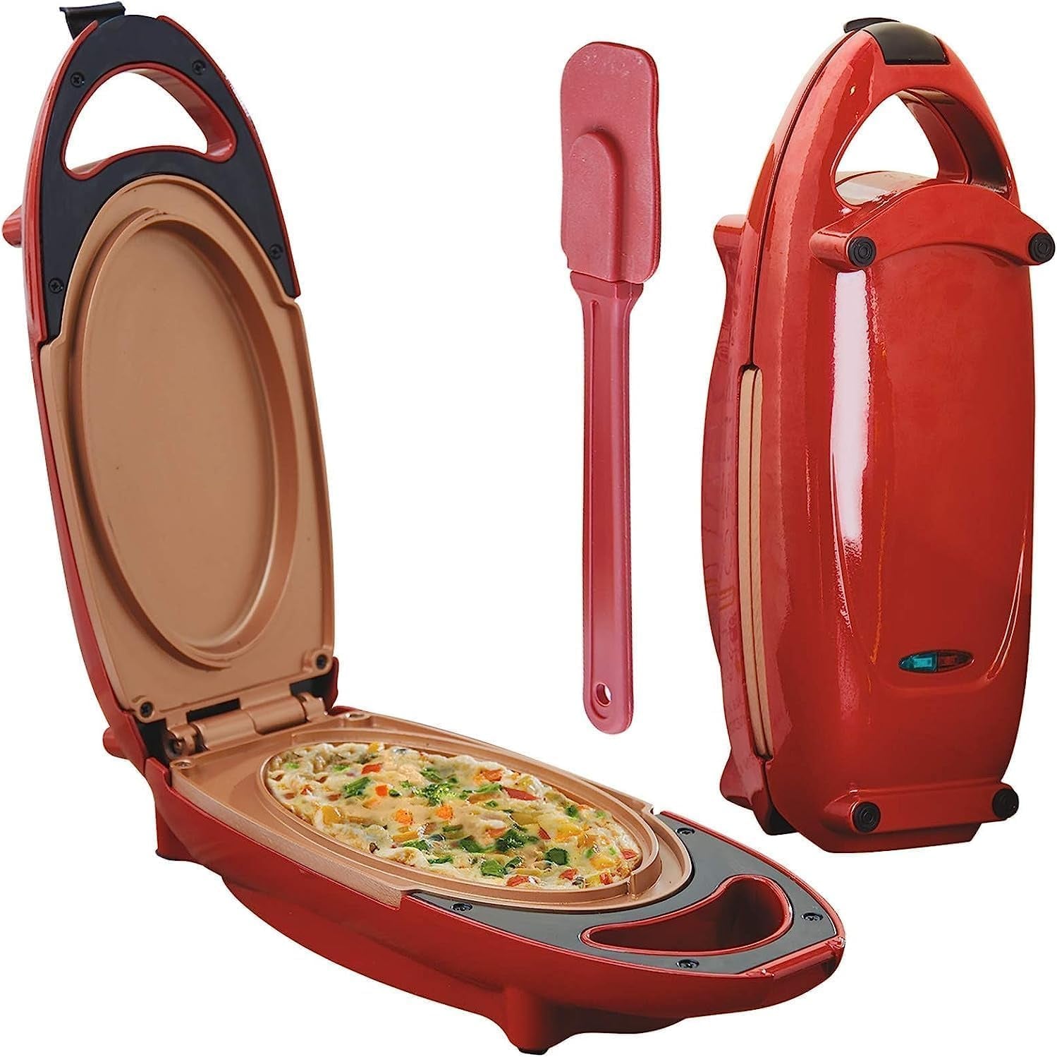 red-copper-5-minute-chef-electric-frying-pan-smokeless-nonstick-pan-steak