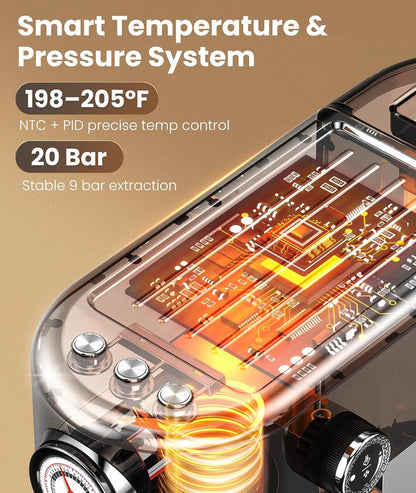 Espresso Machine with Milk Frother, 20 Bar Pressure Espresso Maker7