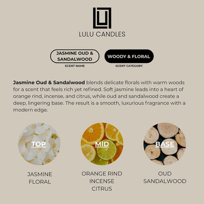 Jasmine, Oud & Sandalwood Scented Soy Blend Jar Candle, 9 Oz.4