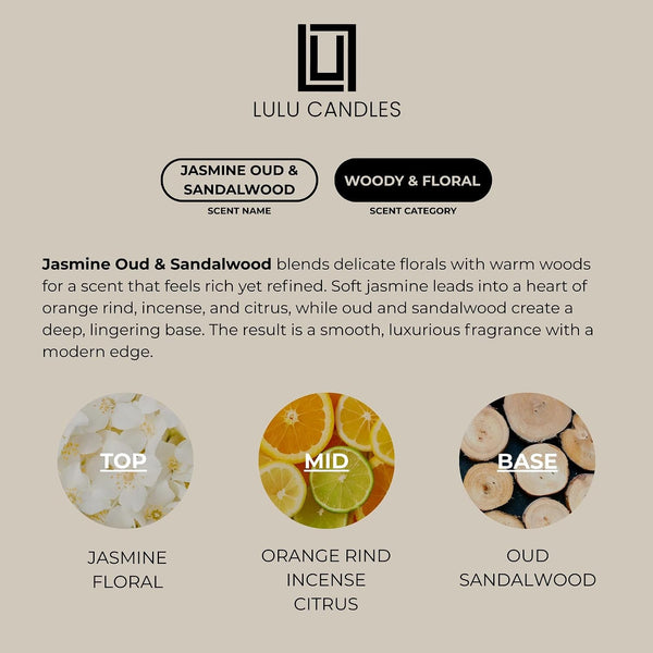 Jasmine, Oud & Sandalwood Scented Soy Blend Jar Candle, 9 Oz.4