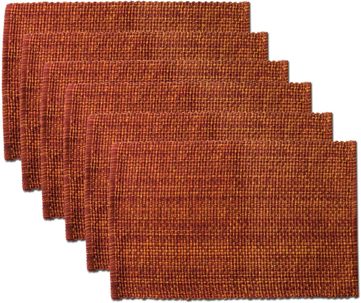 100-cotton-placemats-for-dining-room-rectangle-two-tone-woven-fabric-13-x-19-soft-durable-table-mat-set-set-of-6-rust