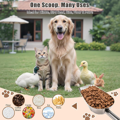Matel Pet Dog Cat Food Measuring Scoop 1 Cup,Food-Grade 304 Stainless Steel Material,Long Handle and Dishwasher-Safe7