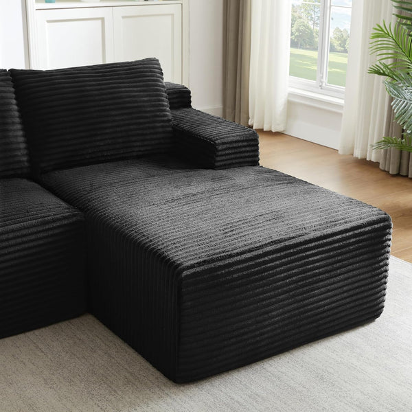 96" Boneless Sectional Sofa Cloud Couch with Deep Seat, Modern L-Shape Compressed Sofa Couch with Right Facing Chaise,Upholstered Boneless Couches for Living Room10