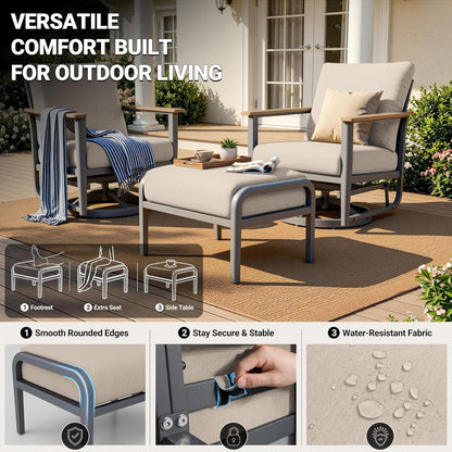 Aluminum Outdoor Patio Furniture Set with 5.1-Inch Cushions7