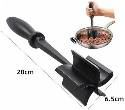 1Pcs Meat Chopper Hamburger Masher Heat Resistant Nylon Tool for Cooking | Meat Chopper, Hamburger Masher, Premium Heat Resistant Smasher for Ground Beef, Burger Chopper Nylon Potato Mix Tool - Black3