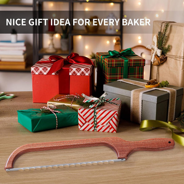 Bread Saw for Homemade Bread, Sourdough Bread Knife Slicer for Slicing, Wooden Bread Bow Knife for Sourdough7