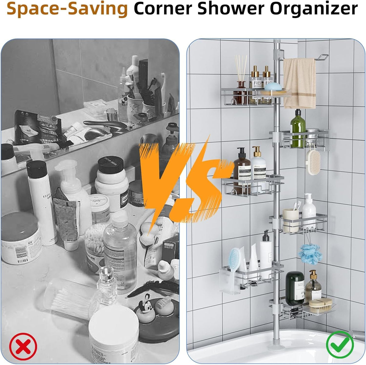 shower-caddy-organizer-tension-pole-rustproof-4-tier-corner-shower-rack-with-25-114-inch-adjustable-height-for-bathroom-storage-extra-towel-rack-soap-dish-and-toothbrush-holder-silver
