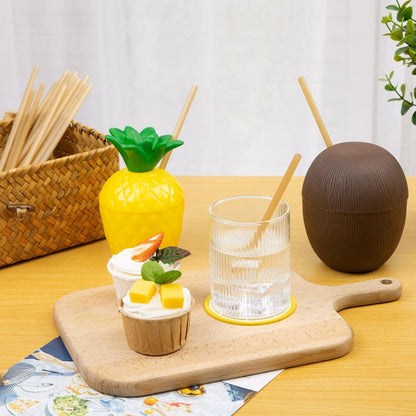 Sugarcane Straws, 200PCS Drink Straws Disposable for Hot Cold Drinks | 100% Plant, Reusable, Sturdy, No Odor, Suitable for -10℃ to 50℃, Coffee, Cocktail, Juice Home Favor, the Beach Party9