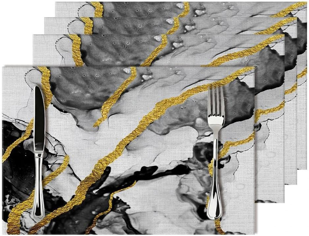 black-white-and-gold-marble-linen-placemats-set-of-4-modern-luxury-washable-non-slip-heat-resistant-durable-kitchen-table-mats-for-dining-table-luxury-home-kitchen-decor-essential-black-grey-gold