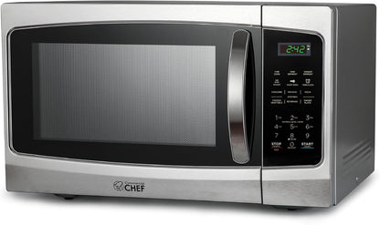 1.3 Cu. Ft. Countertop Microwave Oven, CHM13MS6, Stainless | Touch Controls with Digital LED Display, 1000W, 12.4” Turntable Plate, Push Button Door, 10 Power Levels1