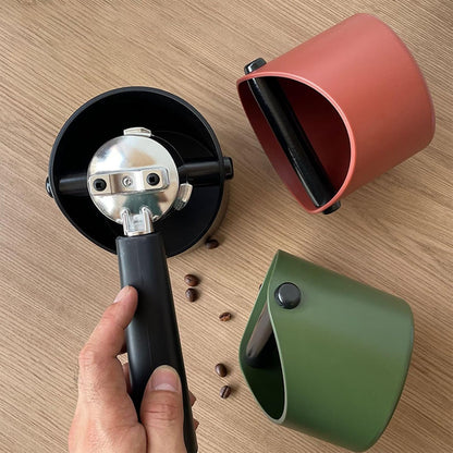 Coffee Knock Box, 4.6 In, Barista Style Espresso Grounds Knock Box, Removable Plastic Knock Rod, Non-Slip Base, Espresso Maker Accessory (Black)5
