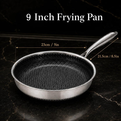 Stainless Steel Non Stick Frying Pan - 9 Inch Non Toxic Cookware with Even Heat Distribution, Stay-Cool Grip Handle, Oven & Dishwasher Safe, Fits All Types of Cooktops2