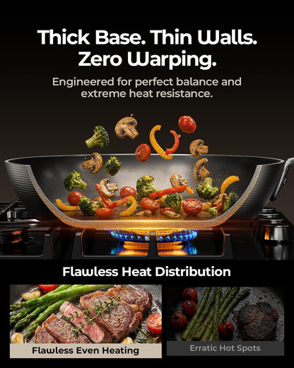 10 Inch Auto-Seasoning Nitrided Carbon Steel Pan, Professional Skillet for Induction Stovetop and Daily Searing, Pre-Seasoned Frying Pan, Wooden Handle, PFAS & Pfoa-Free6