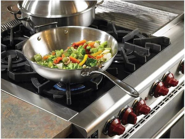 49418 Miramar 12-Inch Stir Fry Pan, 5.19 Qt Display Cookware, 3-Ply Stainless Steel, Mirror-Finish Handle, Even Heat Distribution for Gas, Electric and Induction Cooking4