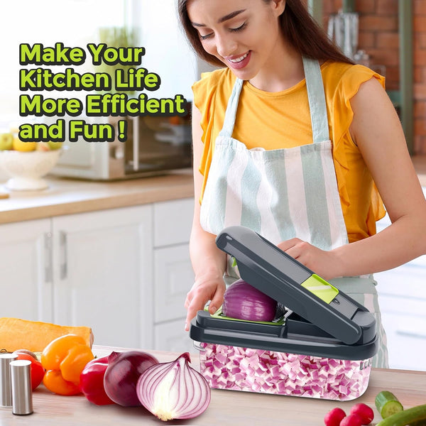 Vegetable Chopper, 12-In-1 Food Veggie Chopper Cutter with Container7