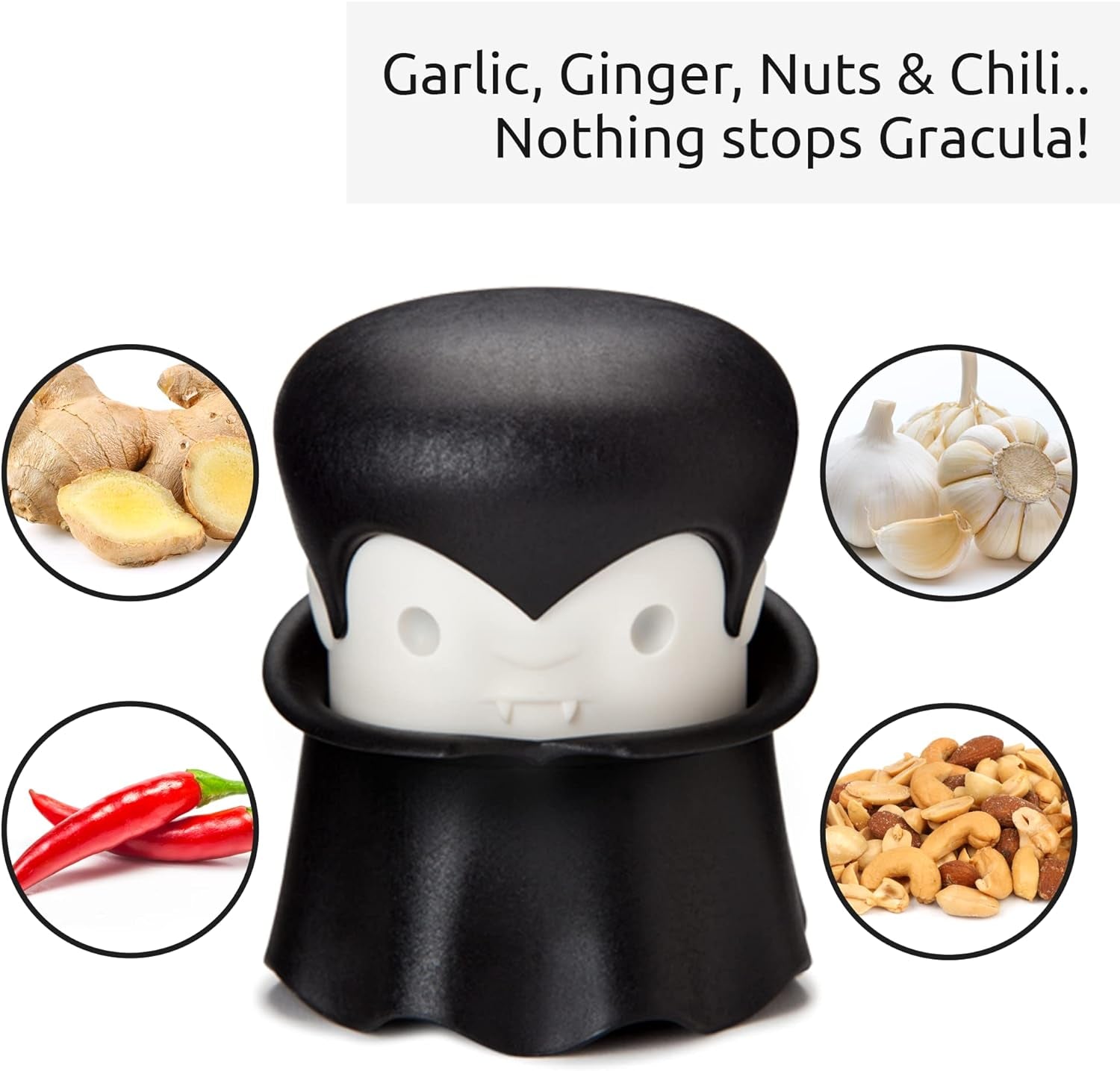 gracula-garlic-press-garlic-crusher-garlic-mincer-also-for-ginger-nuts-chili-herbs-twist-top-mincer-easy-squeeze-manual-press-peeler-goth-gifts