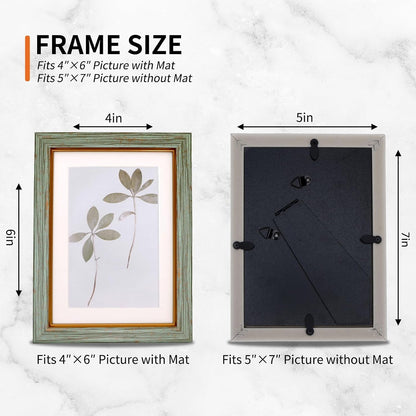 5X7 Picture Frame Set of 5 with Tempered Glass, Multicolor2